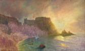 BROKMANN-KNUDSEN Henry Ruines Au Coucher Du Soleil BROKMANN-KNUDSEN Henry Ruines Au Coucher Du Soleil