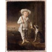 BROMPTON Richard Portrait Of A Boy With A Whippet, An Eastern European City Beyond BROMPTON Richard Portrait Of A Boy With A Whippet, An Eastern European City Beyond