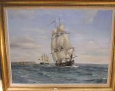 BROOKS Robin Marine Scene With Shipping Off The Coast BROOKS Robin Marine Scene With Shipping Off The Coast