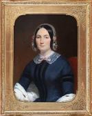 BROSSARD A. Portrait De Femme Bourgeoise En Nud Rose BROSSARD A. Portrait De Femme Bourgeoise En Nud Rose