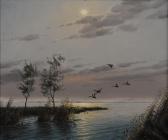 BROUWER Gien Mallards Over Water At Dusk And Mallards Over Moonlit Water BROUWER Gien Mallards Over Water At Dusk And Mallards Over Moonlit Water
