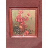 BROUX S. Nature Morte Aux Coquelicots Et Au Raisin BROUX S. Nature Morte Aux Coquelicots Et Au Raisin