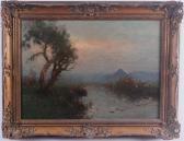 BROWER G.D. River Landscape At Sunset BROWER G.D. River Landscape At Sunset