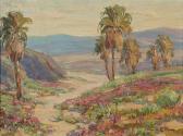 BROWN Benjamin Chambers Palm Trees In A Blooming Desert Landscape BROWN Benjamin Chambers Palm Trees In A Blooming Desert Landscape