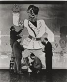 BROWN BROTHERS George Grosz, Jon Corbino, Yasuo Kuniyoshi And Harry Sternberg At Work On Decorations For Arts Students League Costume Ball, Roosevelt Hotel, New York BROWN BROTHERS George Grosz, Jon Corbino, Yasuo Kuniyoshi And Harry Sternberg At Work On Decorations For Arts Students League Costume Ball, Roosevelt Hotel, New York