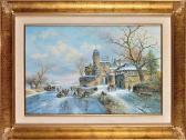 BROWN C. A Dutch Winter Landscape With Figures On A Frozen River BROWN C. A Dutch Winter Landscape With Figures On A Frozen River