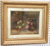 BROWN D. Still Life Study Of Plums And Raspberries In A Naturalistic Setting BROWN D. Still Life Study Of Plums And Raspberries In A Naturalistic Setting
