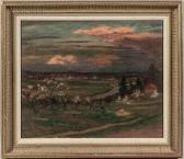 BROWN Ethelbert W Landscape With Spring Trees And Distant Cove BROWN Ethelbert W Landscape With Spring Trees And Distant Cove