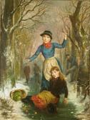 BROWN George Lunell Gathering Firewood And On The Ice: Two BROWN George Lunell Gathering Firewood And On The Ice: Two