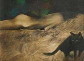 BROWN Neil Dallas Sleeping Woman & Cat BROWN Neil Dallas Sleeping Woman & Cat