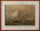 BROWN PITAUJARRA Christine Sailboat On Lake BROWN PITAUJARRA Christine Sailboat On Lake