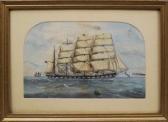 BROWN R. The Sailing Ship Nation Off The Shores BROWN R. The Sailing Ship Nation Off The Shores
