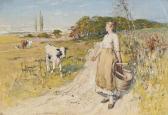 BROWN Thomas Austen Milkmaid And Calf BROWN Thomas Austen Milkmaid And Calf