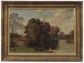 BROWN William Mason Landscape With Fishermen On A River Bank BROWN William Mason Landscape With Fishermen On A River Bank