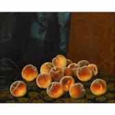 BROWN William Mason Still Life With Peaches On A Tapestry BROWN William Mason Still Life With Peaches On A Tapestry