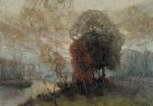 BROWNE Joseph Archibald Untitled - Trees On The River BROWNE Joseph Archibald Untitled - Trees On The River