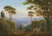 BRUCKE Wilhelm Landscape With Peasants At The Bay Of Salerno BRUCKE Wilhelm Landscape With Peasants At The Bay Of Salerno