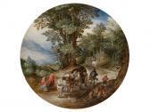 BRUEGHEL Jan I Waldstrasse Mit Planwagen Und Schweineherde BRUEGHEL Jan I Waldstrasse Mit Planwagen Und Schweineherde