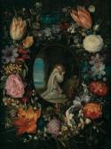 BRUEGHEL Jan II Frans Francken Iii Ghirlanda Di Fiori Che Cinge Il Medaglione Di Bernardo Da Clairvaux BRUEGHEL Jan II Frans Francken Iii Ghirlanda Di Fiori Che Cinge Il Medaglione Di Bernardo Da Clairvaux