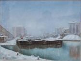 BRUGNOLI Sandro La Darsena Innevata" BRUGNOLI Sandro La Darsena Innevata"