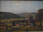 BRUNDRITT Reginald George A Pastoral View With Buildings And Cattle BRUNDRITT Reginald George A Pastoral View With Buildings And Cattle