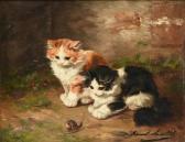 BRUNEL DE NEUVILLE Alfred Arthur Deux Chatons Et Un Escargot BRUNEL DE NEUVILLE Alfred Arthur Deux Chatons Et Un Escargot