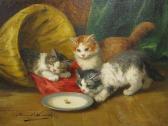 BRUNEL DE NEUVILLE Alfred Arthur Three Kittens BRUNEL DE NEUVILLE Alfred Arthur Three Kittens