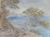 BRUNET-DEBAINES Alfred Louis Coastal Scene With Tree BRUNET-DEBAINES Alfred Louis Coastal Scene With Tree