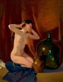 BRUNNER Frederick Sands Pensive Art Deco Nude BRUNNER Frederick Sands Pensive Art Deco Nude