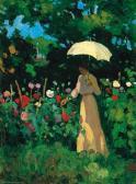 BRUNO Czapek Woman, Walking In A Garden In Nagybánya BRUNO Czapek Woman, Walking In A Garden In Nagybánya