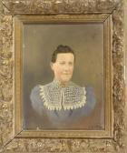 BRUNOLD R. Portrait Einer Dame Mit Spitzenkragen BRUNOLD R. Portrait Einer Dame Mit Spitzenkragen