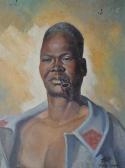 BRUNOT P Head And Shoulders Portrait Of A Black Man BRUNOT P Head And Shoulders Portrait Of A Black Man