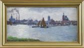 BUCHSEL Elisabeth Segler Vor Stralsund - Panorama BUCHSEL Elisabeth Segler Vor Stralsund - Panorama