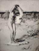 BUCKMAN Percy A Beach Scene With A Naked Girl Removing Her Clothes BUCKMAN Percy A Beach Scene With A Naked Girl Removing Her Clothes
