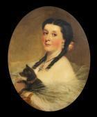 BUCKNER Richard Portrait Of Amelia Duff Holding A Chihuahua BUCKNER Richard Portrait Of Amelia Duff Holding A Chihuahua