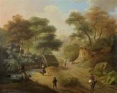 BUDELOT Philippe Forest Landscape Wih A Stream And Travellers. BUDELOT Philippe Forest Landscape Wih A Stream And Travellers.