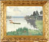 bullmann f. Sommerliche Landschaft Mit Segelbooten bullmann f. Sommerliche Landschaft Mit Segelbooten