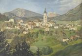 BURGAUER Eduard Ort Mit Hohem Kirchturm In Südtirol BURGAUER Eduard Ort Mit Hohem Kirchturm In Südtirol