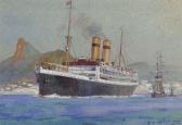 BURGESS Arthur J. Wetherall A Passenger Liner En Route To Holland Off Gibraltar BURGESS Arthur J. Wetherall A Passenger Liner En Route To Holland Off Gibraltar