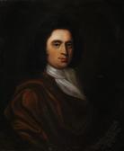 BURGOIGNE Edward Portrait Of George Palmer, Half-length, In A Brown Mantel And White Chemise, Within A Painted Oval BURGOIGNE Edward Portrait Of George Palmer, Half-length, In A Brown Mantel And White Chemise, Within A Painted Oval