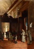 BURLANDO Leopoldo Interno Di Chiesa Con Soldati BURLANDO Leopoldo Interno Di Chiesa Con Soldati