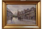 BURNAND Victor Wyatt View Of A Village Street On A Rainy Day BURNAND Victor Wyatt View Of A Village Street On A Rainy Day