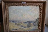 BURNETT Cecil Ross View Across To A Distant Coastal Landscape With Castle Amongst Trees BURNETT Cecil Ross View Across To A Distant Coastal Landscape With Castle Amongst Trees