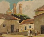 BURNETTE Mabel Taxco Street Scene S L/l: M. Burnette O/b 10x12 BURNETTE Mabel Taxco Street Scene S L/l: M. Burnette O/b 10x12