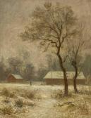 BURNITZ Karl Peter Winterlandschaft Mit Gehöft Und Figurenstaffage BURNITZ Karl Peter Winterlandschaft Mit Gehöft Und Figurenstaffage