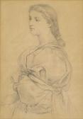 BURTON Frederick William Portrait Study Of A Young Lady, Half-length, Facing To The Left,probably For 'cassandra Fedele' BURTON Frederick William Portrait Study Of A Young Lady, Half-length, Facing To The Left,probably For 'cassandra Fedele'
