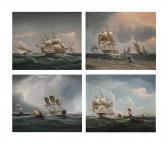 BUTTERSWORTH James Edward A Royal Navy Two-decker With A Cutter Yacht Passing Astern Of Her In A Stiff Breeze BUTTERSWORTH James Edward A Royal Navy Two-decker With A Cutter Yacht Passing Astern Of Her In A Stiff Breeze