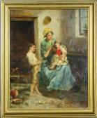c. de berg Mother And Children: An Interior Genre Scene c. de berg Mother And Children: An Interior Genre Scene