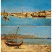 CABANZON HERNANDEZ FRANCISCO Barcos En Un Puerto / Jóvenes En Laplaya De Barcelona CABANZON HERNANDEZ FRANCISCO Barcos En Un Puerto / Jóvenes En Laplaya De Barcelona