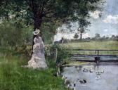 CAFFIERI Hector Woman Beside A Duck Pond CAFFIERI Hector Woman Beside A Duck Pond